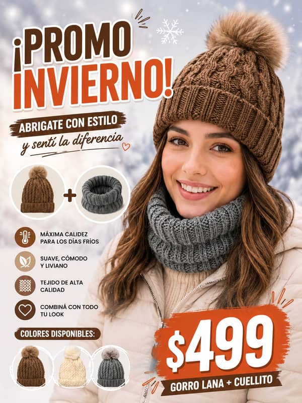 Gorro lana + cuellito lana